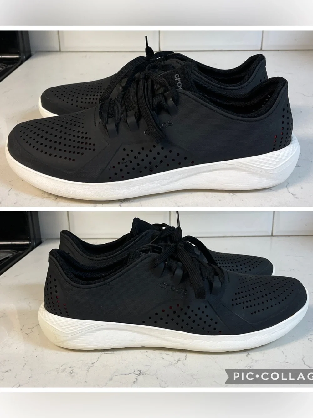 CROCS LITERIDE PACER LACE-UP SNEAKERS - Size 12 Men’s Style # 204967 Black